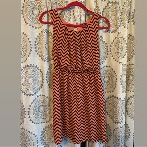 Coral/ black Chevy pattern dress Zealous